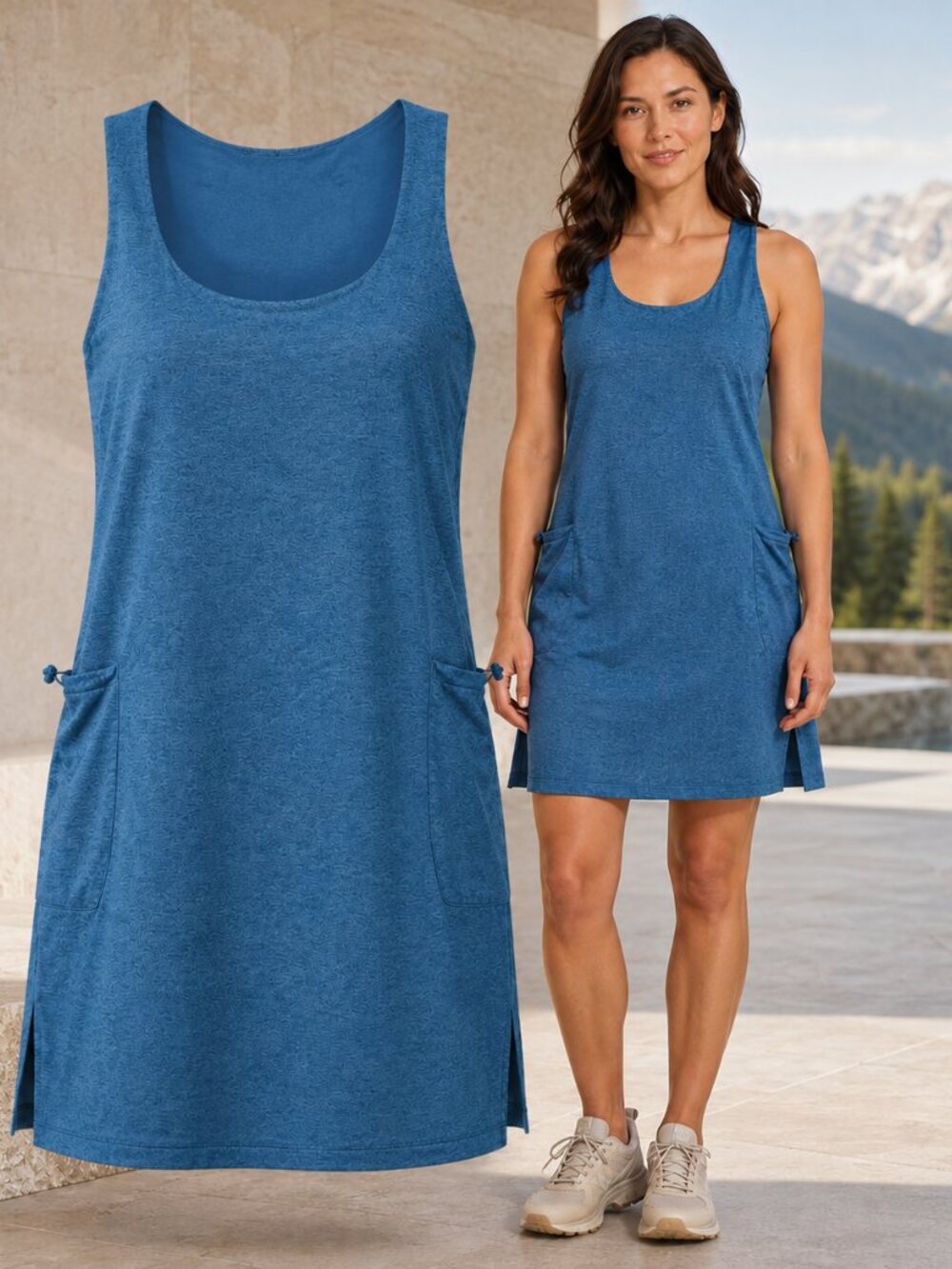 AKHG Duluth Blue Athletic Dress Built In Shorts M Sport Outdoor USPF 50+Gorpcore